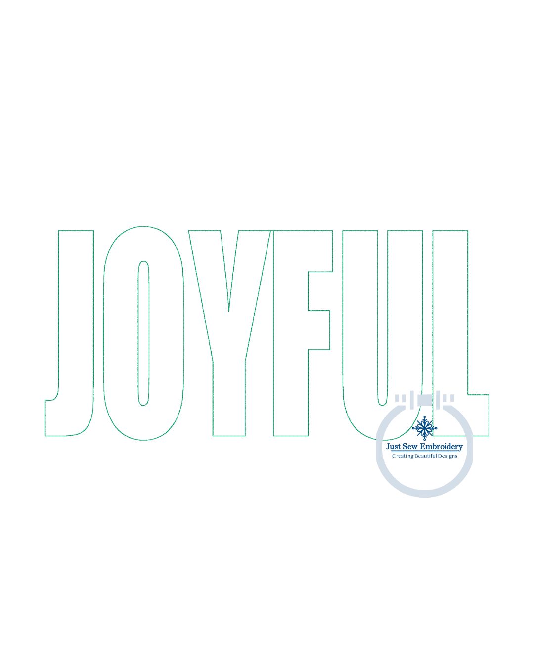 JOYFUL Dove Reverse Applique Embroidery Design Bean Stitch Six Sizes 7, 8, 9, 10, 11, and 12 Inches
