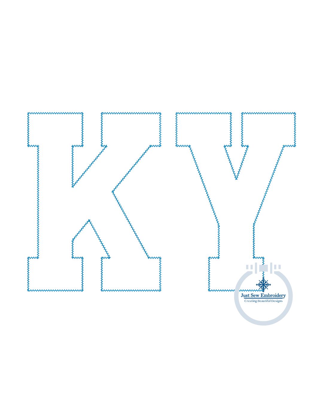KY Academic Chenille Yarn Applique Embroidery Kentucky Six Sizes 5x7, 8x8, 9x9, 6x10, 7x12, and 8x12 Hoop