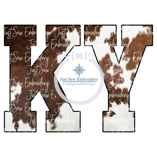 KY Kentucky Brown Cowhide Print PNG Sublimation Digital File