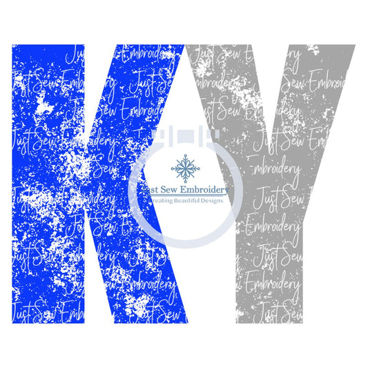 KY Distressed Bold Block PNG SVG Blue White and Blue Grey Print Digital File