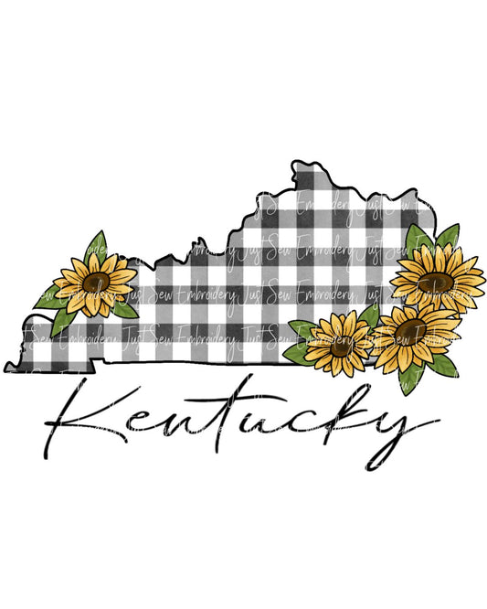 Cute Kentucky State Sunflower Print PNG Hand Drawn Digital File