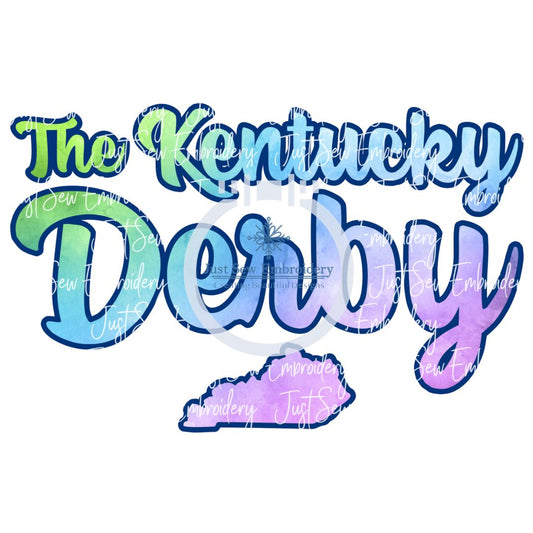 Kentucky Derby Hombre PNG State Print Watercolor Digital File KY