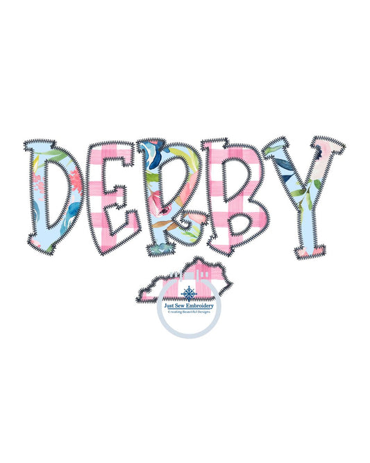 KY Kentucky DERBY Applique Embroidery Zigzag Stitch Two Sizes 6x10 and 8x12 Hoop
