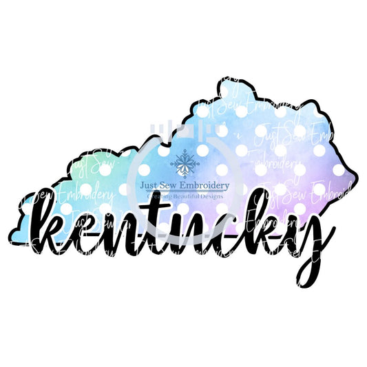 KY Kentucky Watercolor Dot PNG Sublimation Digital File Script Hombre Pastel