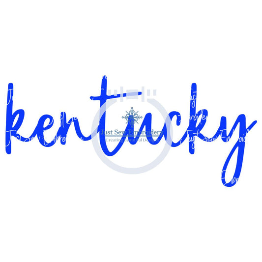 Kentucky Royal Blue Script PNG SVG Digital Print File