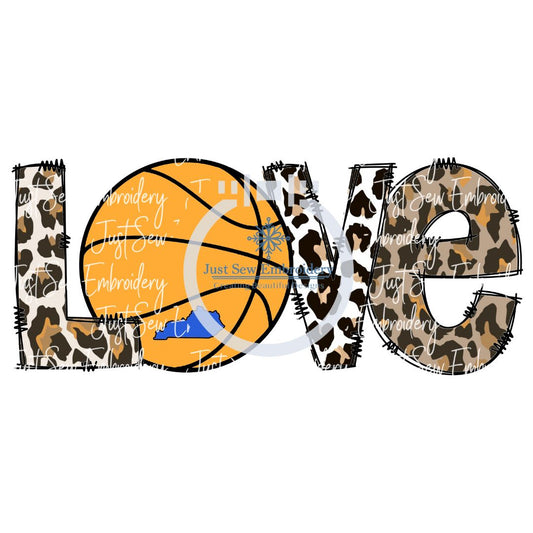 LOVE KY Kentucky Basketball Leopard Print PNG Sublimation Digital File