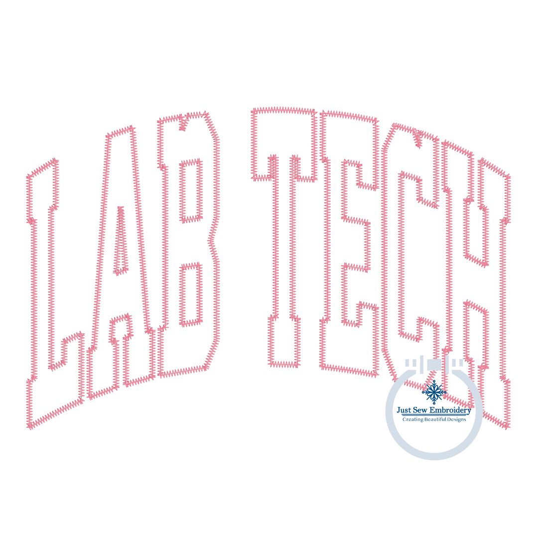 LAB TECH Arched Zigzag Stitch Design Machine Embroidery Five Sizes 5x7, 8x8, 6x10, 7x12, and 8x12 Hoop