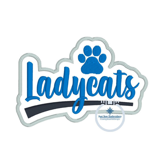 Ladycats Script Embroidery Satin Outline Edge Design Machine Embroidery One Size 4x4 Hoop