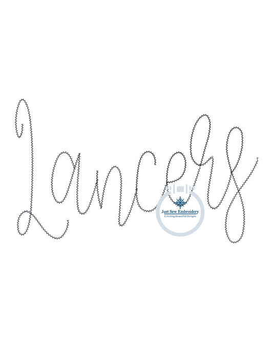 LANCERS Chenille Yarn Embroidery Design Five Sizes 5x7, 8x8, 6x10, and 7x12 Hoop