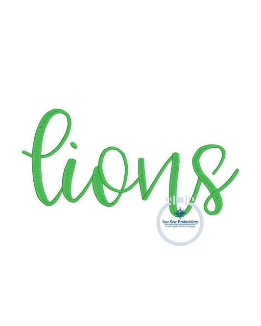 Lions Satin Stitch Embroidery Script Machine Embroidery One Size To Fit 8x12 Hoop