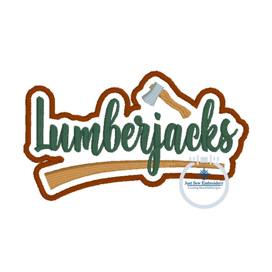 Lumberjacks Embroidery Machine Design Satin Stitch With Border Edge One Size 4x4 Hoop