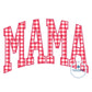 MAMA Arched Zigzag Applique Embroidery Design Academic Font Four Sizes 5x7, 6x10, 8x8, and 8x12 Hoop