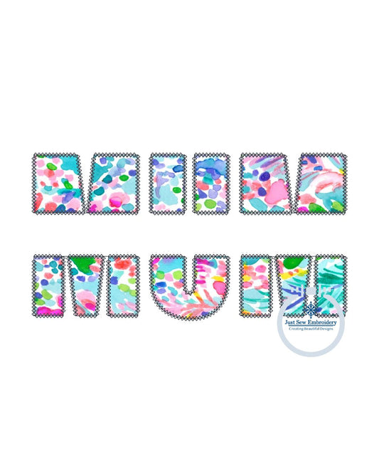 MUM Split Applique Embroidery Design Diamond Stitch Mother's Day Thanksgiving Gift Three Sizes 5x7, 6x10, and 8x12 Hoop
