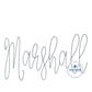 Marshall Chenille Yarn Applique Embroidery Design Four Sizes 5x7, 8x8, 6x10, and 7x12 Hoop