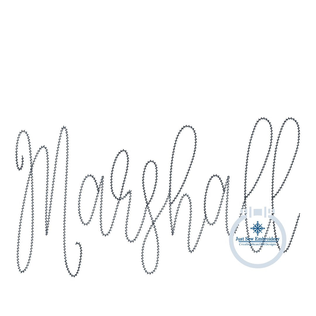 Marshall Chenille Yarn Applique Embroidery Design Four Sizes 5x7, 8x8, 6x10, and 7x12 Hoop