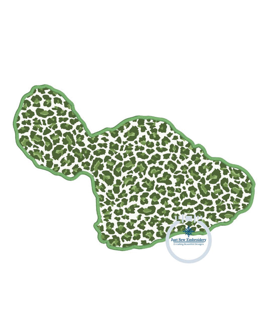 Maui Satin Outline Applique Embroidery Design Eight Sizes hat, 4x4, 6x6, 5x7, 8x8, 6x10, 7x12, and 8x12 Hoop