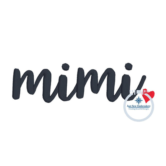 MIMI Embroidery Script Design One Size Grandma Mother's Day Gift 4x4 Hoop