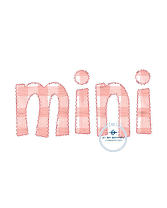 Mini Applique Embroidery Design Diamond Edge Stitch Grandma Mother's Day Gift Three Sizes 5x7, 6x10, and 8x12 Hoop