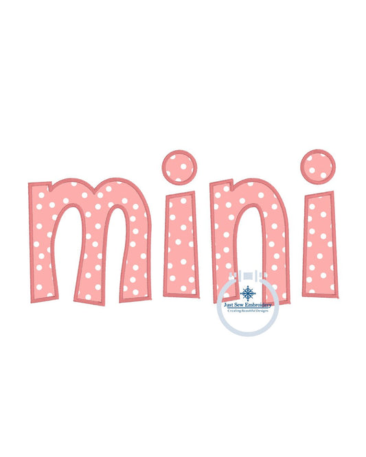 Mini Applique Embroidery Design Satin Edge Stitch Grandma Mother's Day Gift Three Sizes 5x7, 6x10, and 8x12 Hoop