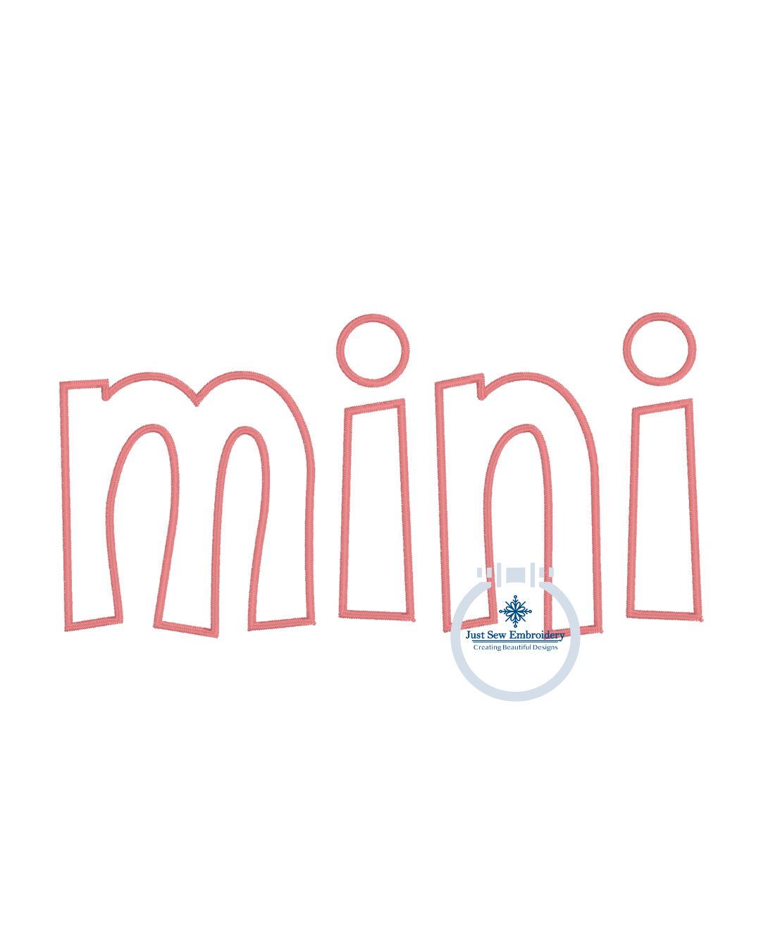 Mini Applique Embroidery Design Satin Edge Stitch Grandma Mother's Day Gift Three Sizes 5x7, 6x10, and 8x12 Hoop