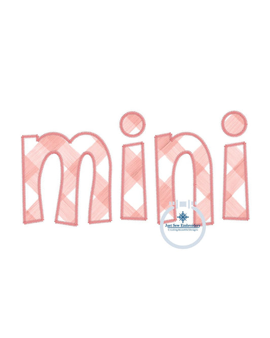 Mini Applique Embroidery Design ZigZag Edge Stitch Grandma Mother's Day Gift Three Sizes 5x7, 6x10, and 8x12 Hoop