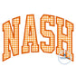 NASH Arched Satin Applique Embroidery Nashville Tennessee TN Five Sizes 5x7, 8x8, 6x10, 7x12, and 8x12 Hoop