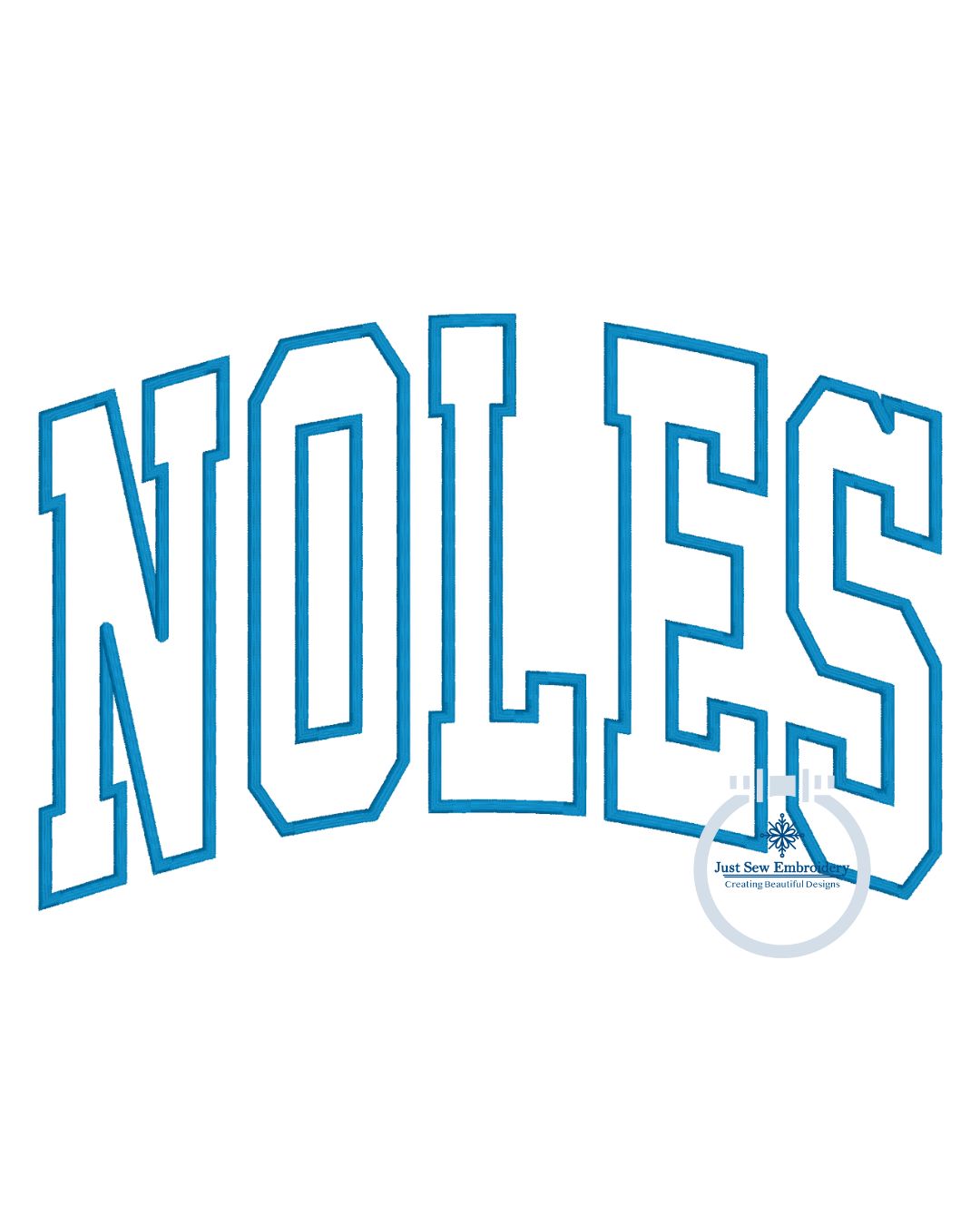 NOLES Arched Applique Embroidery Satin Stitch Design Machine Embroidery Six Sizes 5x7, 8x8, 9x9, 6x10, 7x12, and 8x12 Hoop