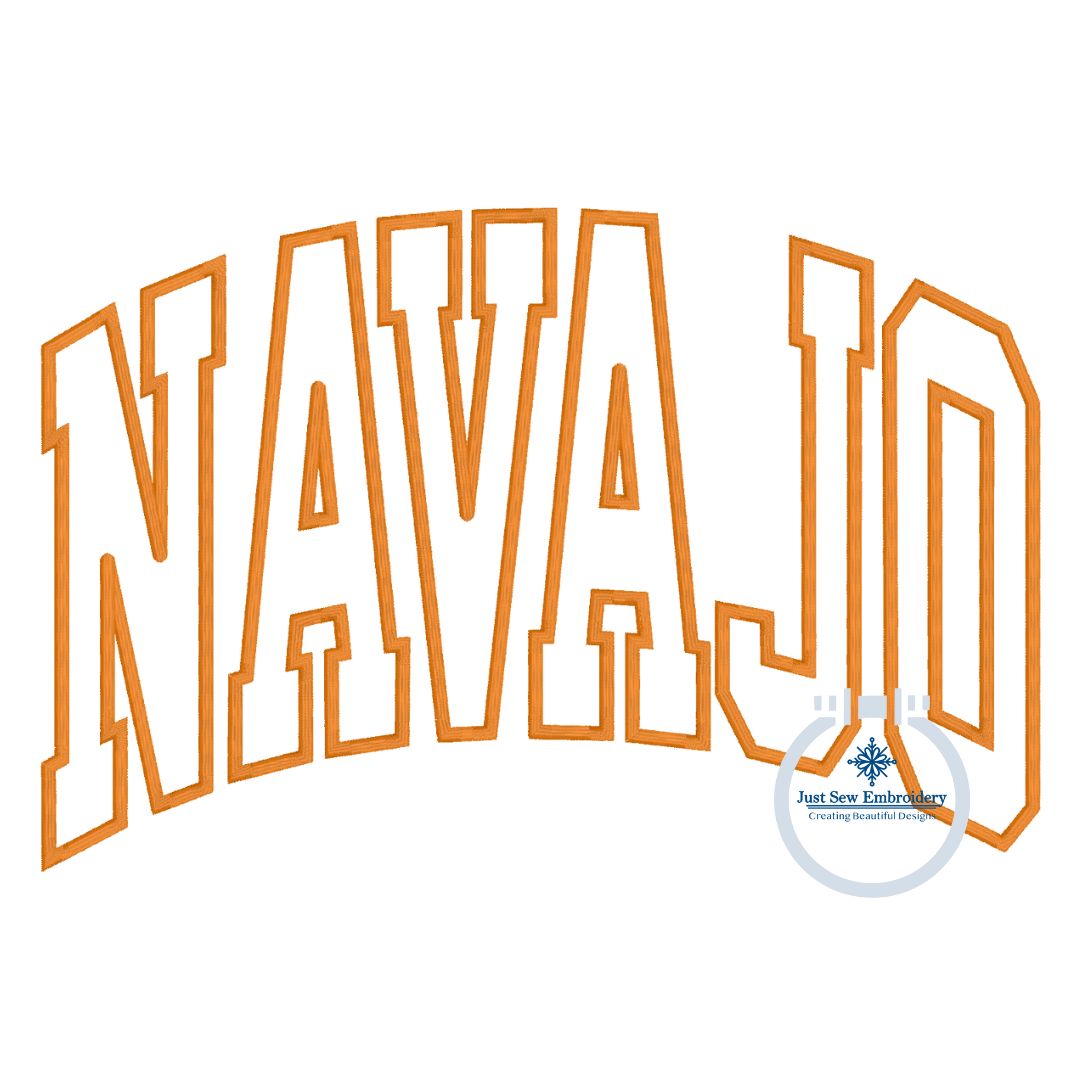 NAVAJO Arched Satin Applique Embroidery Design Six Sizes 5x7, 8x8, 9x9, 6x10, 7x12, and 8x12 Hoop