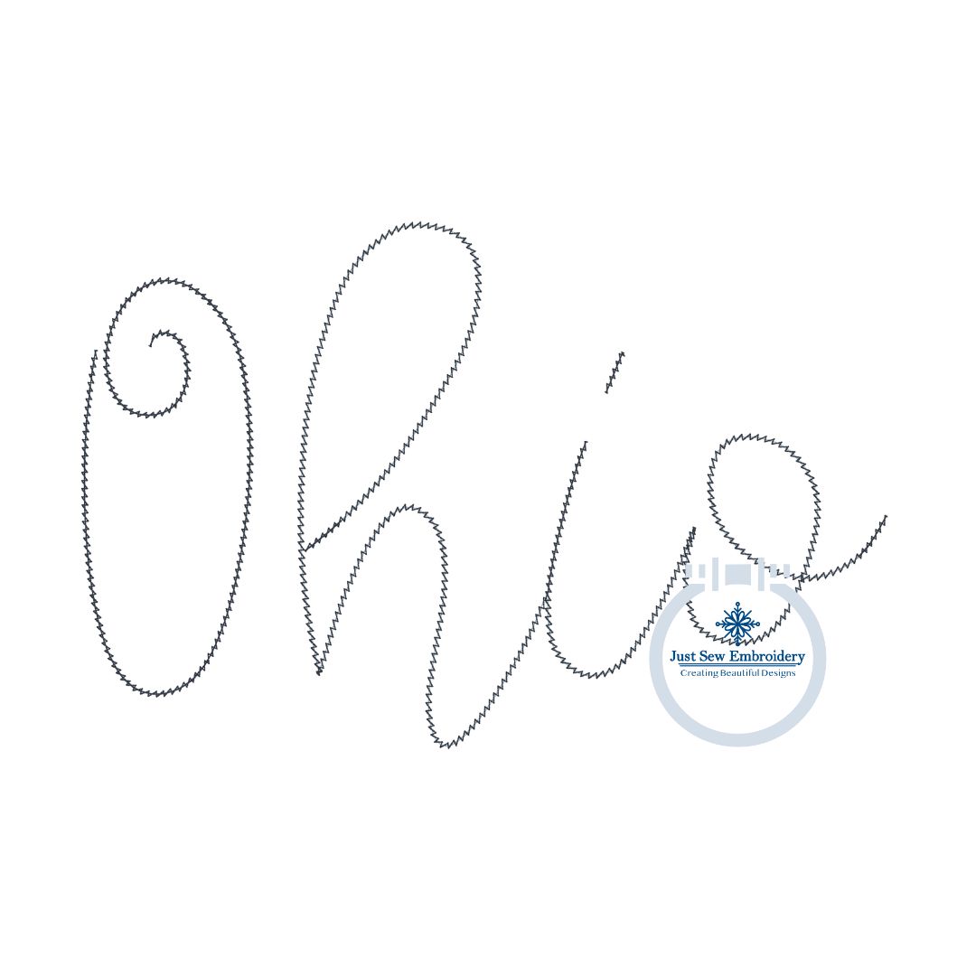 Ohio Script Chenille Yarn Applique Embroidery Five Sizes 5x7, 6x10, 8x8, 7x12, and 8x12 Hoop