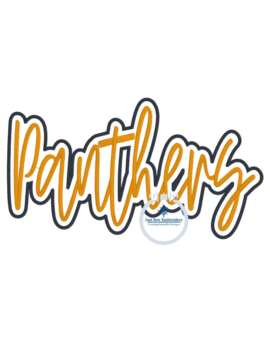 Panthers Puff 3D Foam Satin Outline Embroidery Design Five Sizes 5x7, 8x8, 9x9, 6x10, and 7x12 Hoop
