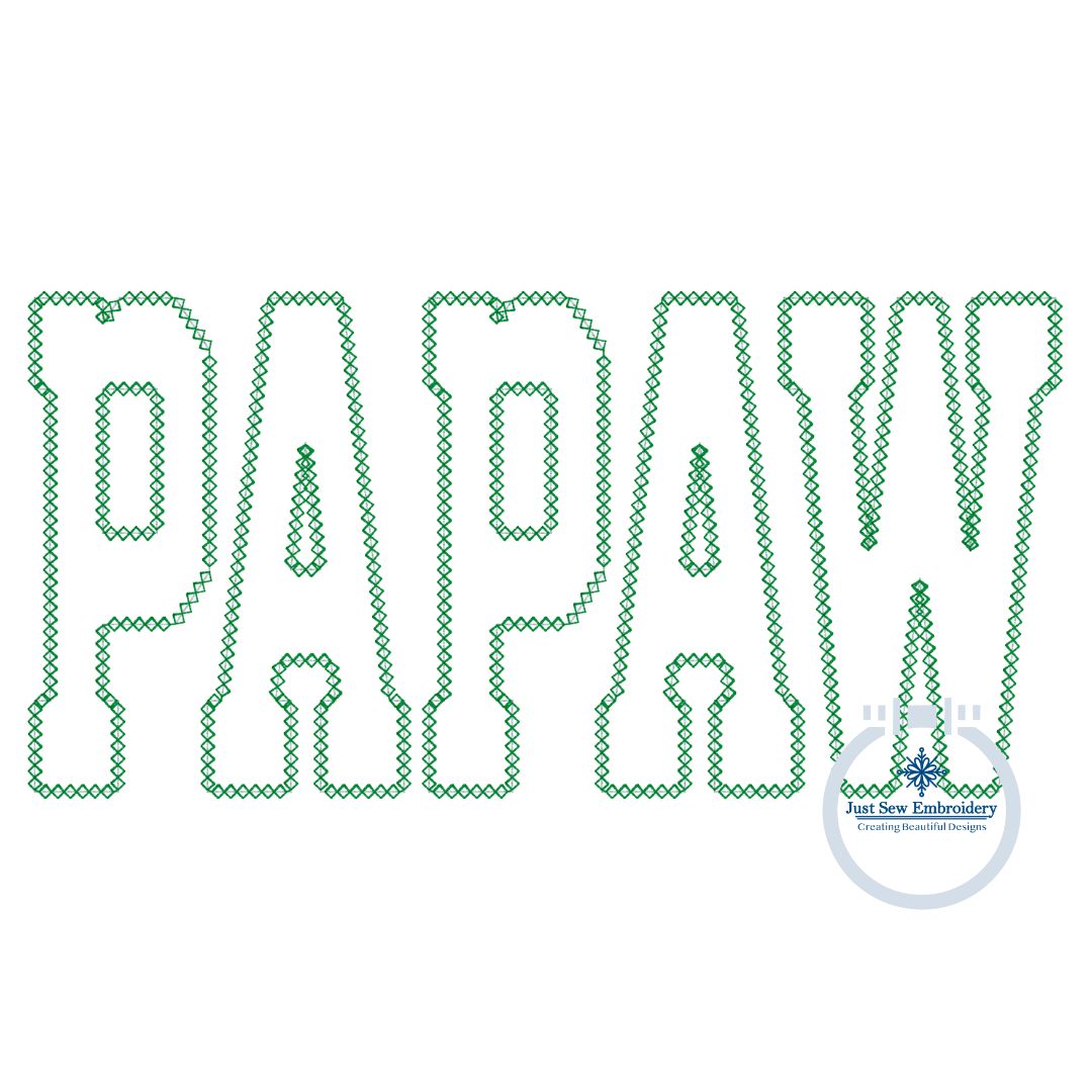 PAPAW Applique Embroidery Machine Diamond Stitch Design Father's Day Gift Five Sizes 5x7, 8x8, 6x10, 7x12 and 8x12 Hoop