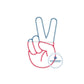 Peace Sign Two Color Applique Embroidery Design Machine Embroidery ZigZag Stitch July 4 4th of July Independence 5x7, 6x10, and 8x12 Hoop