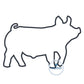 Pig Silhouette Satin Applique Embroidery Design in Five Sizes 4x4, 5x7, 8x8, 6x10, 8x12 hoop