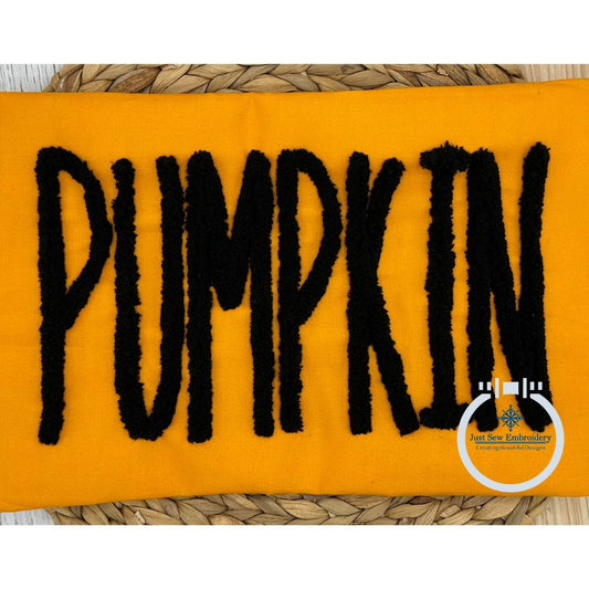Pumpkin Chenille Yarn Applique Embroidery Design Four Sizes 5x7, 8x8, 6x10, and 7x12 Hoop