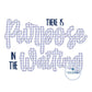 Purpose in the Waiting Applique Embroidery Saying Design with Bean Raggy Edge Stitch Five Sizes 5x7, 8x8, 6x10, 7x12, and 8x12 Hoop