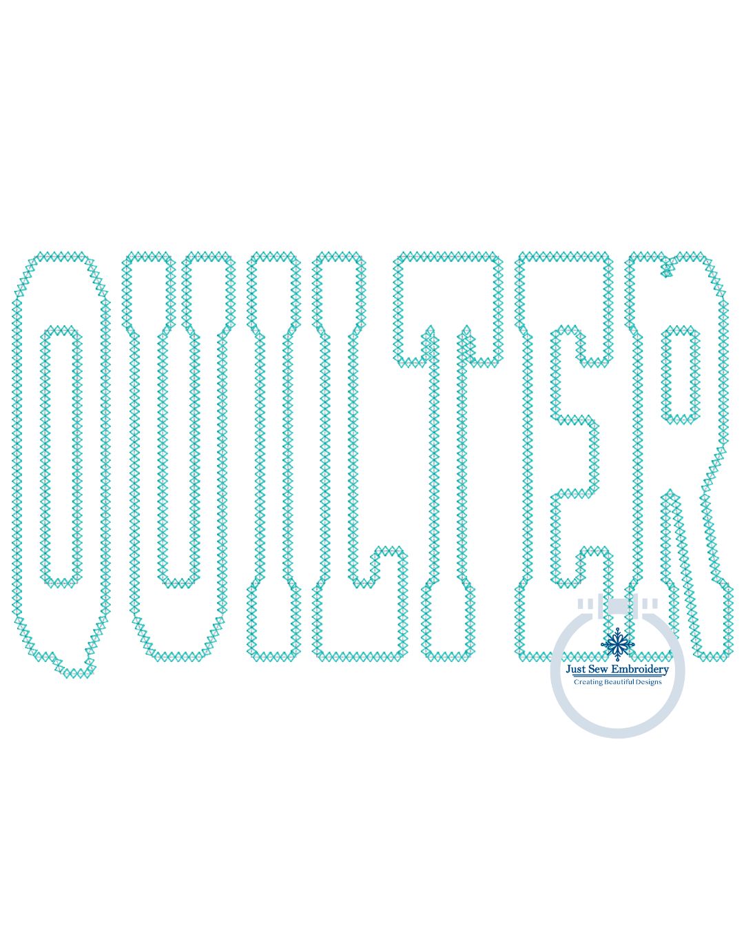 Quilter Diamond Stitch Applique Embroidery Design Five Sizes 5x7, 8x8, 9x9, 6x10, and 7x12 Hoop