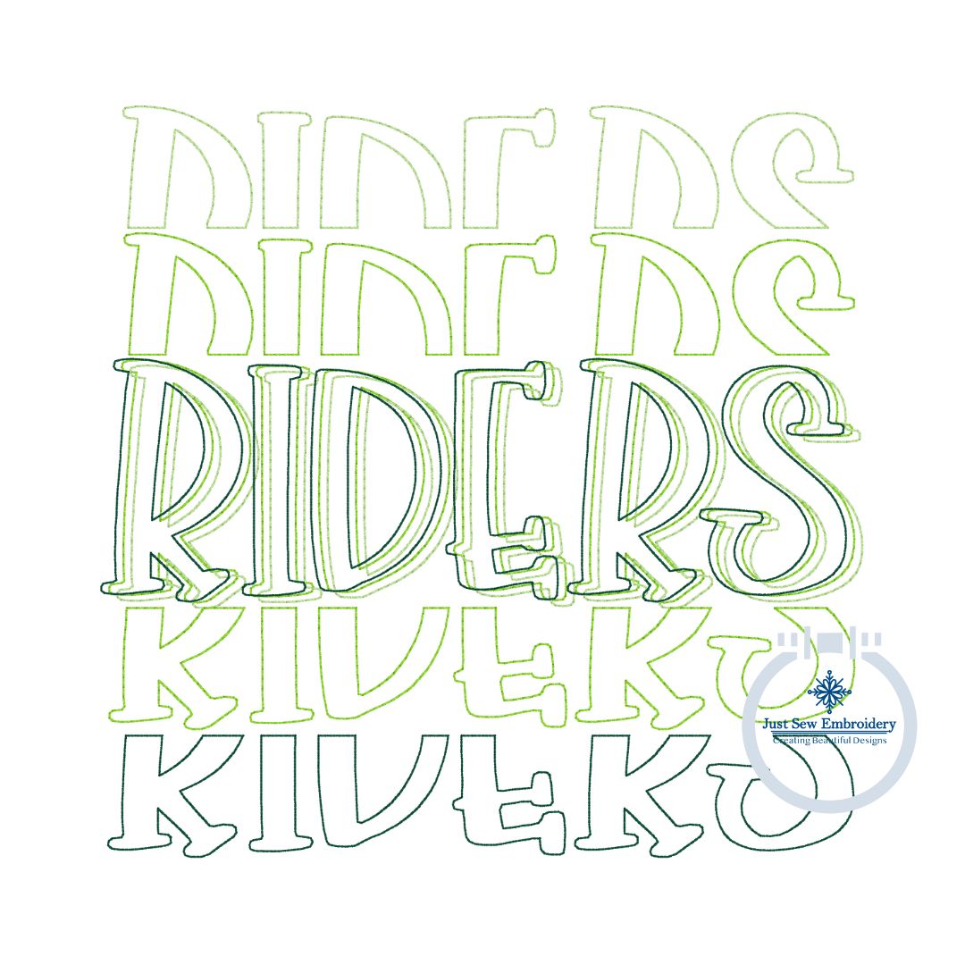 Riders Repeat Bean Stitch Embroidery Design Six Sizes 4x4, 5x5, 6x6, 7x7, 8x8, and 9x9 Hoop
