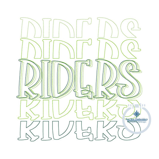 Riders Repeat Bean Stitch Embroidery Design Six Sizes 4x4, 5x5, 6x6, 7x7, 8x8, and 9x9 Hoop