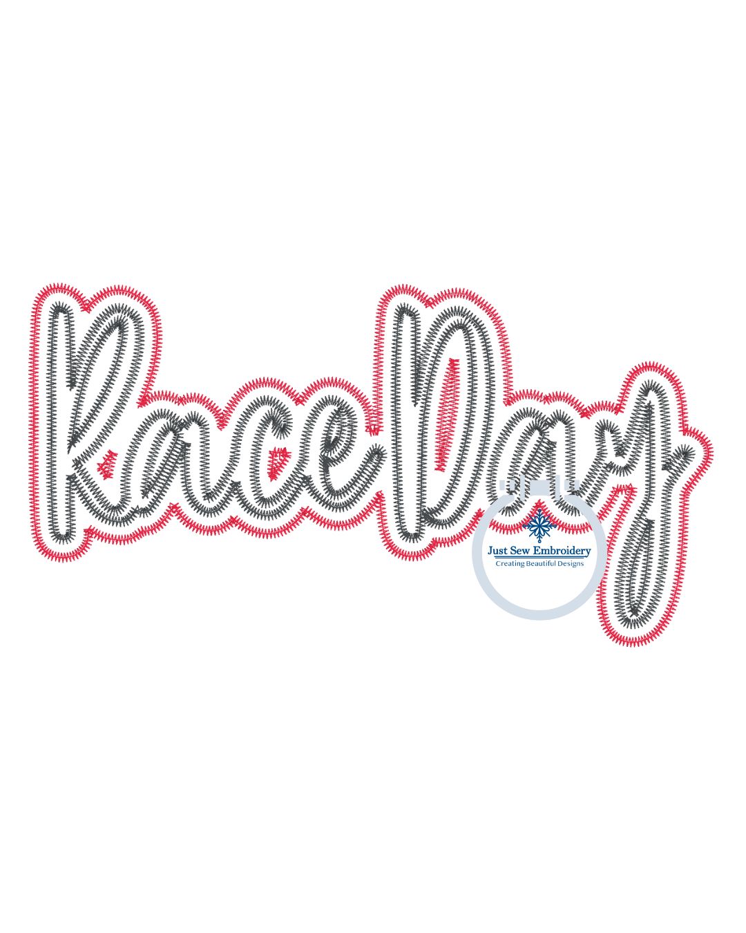 RACE DAY Applique Embroidery Design Double ZigZag Stitch Two Layer Three Sizes 9x9, 6x10, and 7x12 Hoop