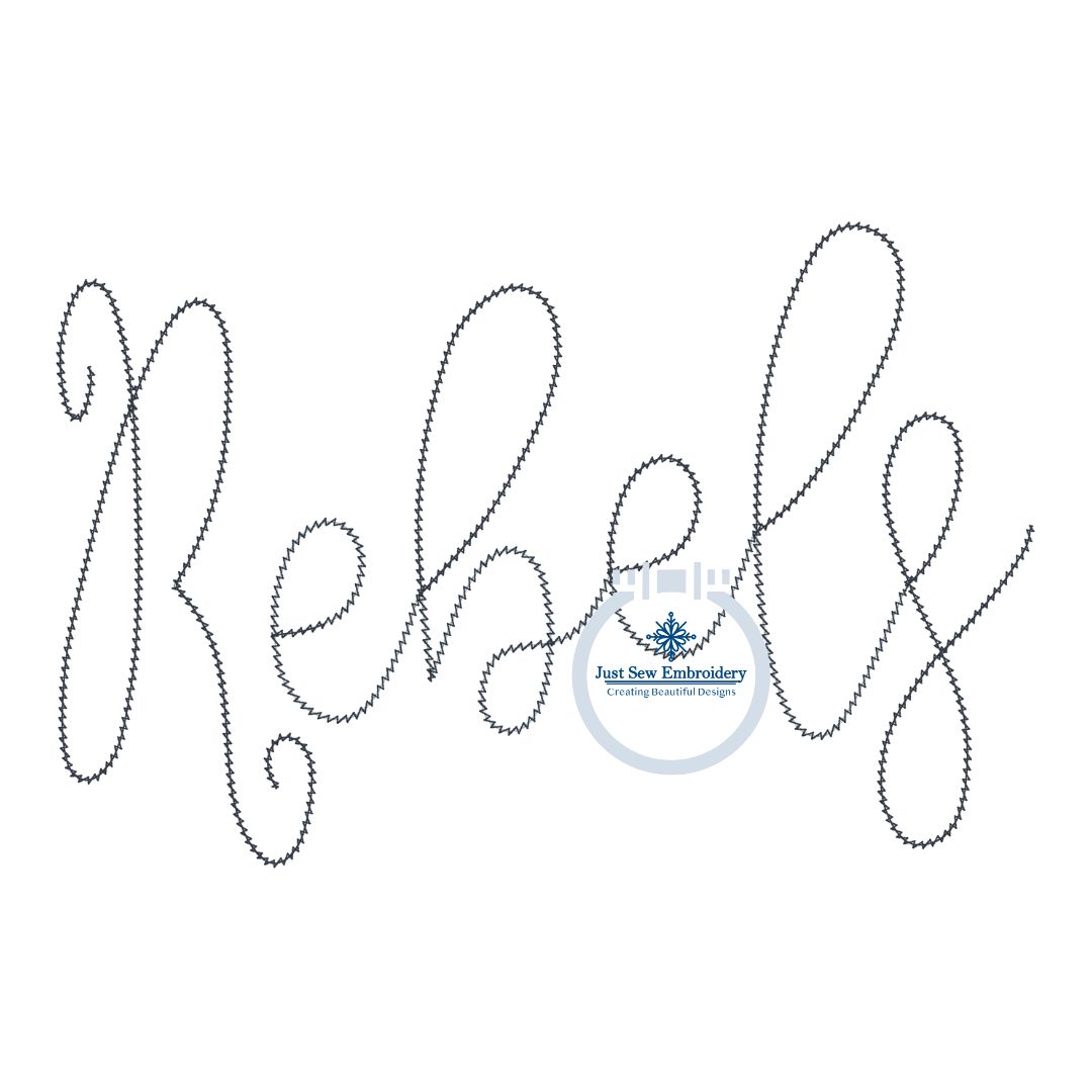 Rebels Chenille Yarn Applique Embroidery Design Five Sizes 5x7, 8x8, 6x10, 7x12, and 8x12 Hoop