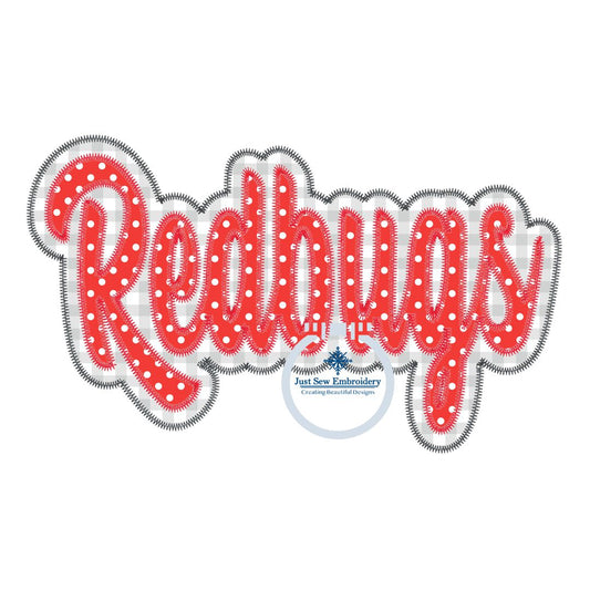 Redbugs Applique Embroidery Two Layer Zigzag Design Machine Embroidery Four Sizes 8x8, 9x9, 6x10, & 7x12 Hoop