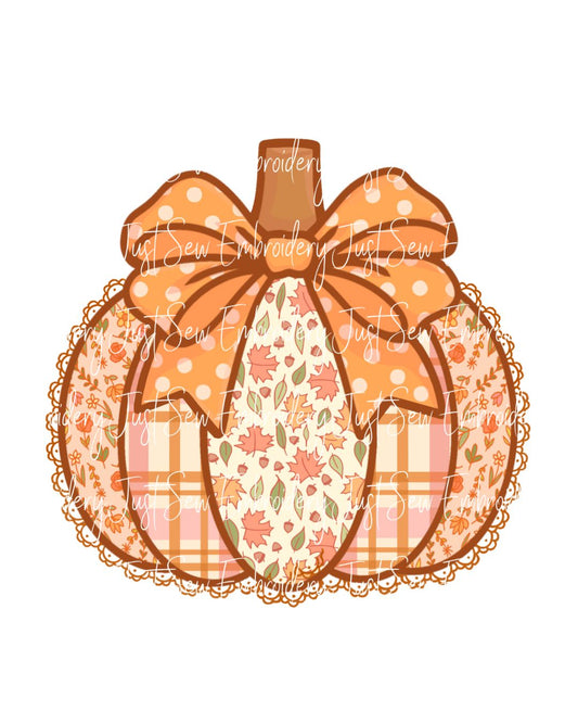 Pumpkin Cute Print Ruffle Pumpkin Fall PNG Hand Drawn Digital File