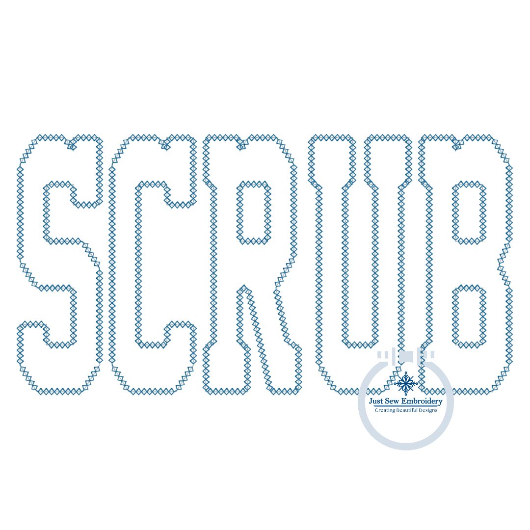 Scrub Diamond Applique Embroidery Design Four Sizes 5x7, 6x10, 8x8 and 7x12 Hoop