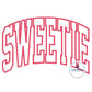 SWEETIE Arched Satin Applique Embroidery Design Three Sizes 6x10, 7x12, and 8x12 Hoop