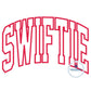 SWIFTIE Arched Satin Applique Embroidery Design Five Sizes 5x7, 8x8, 6x10, 7x12, and 8x12 Hoop