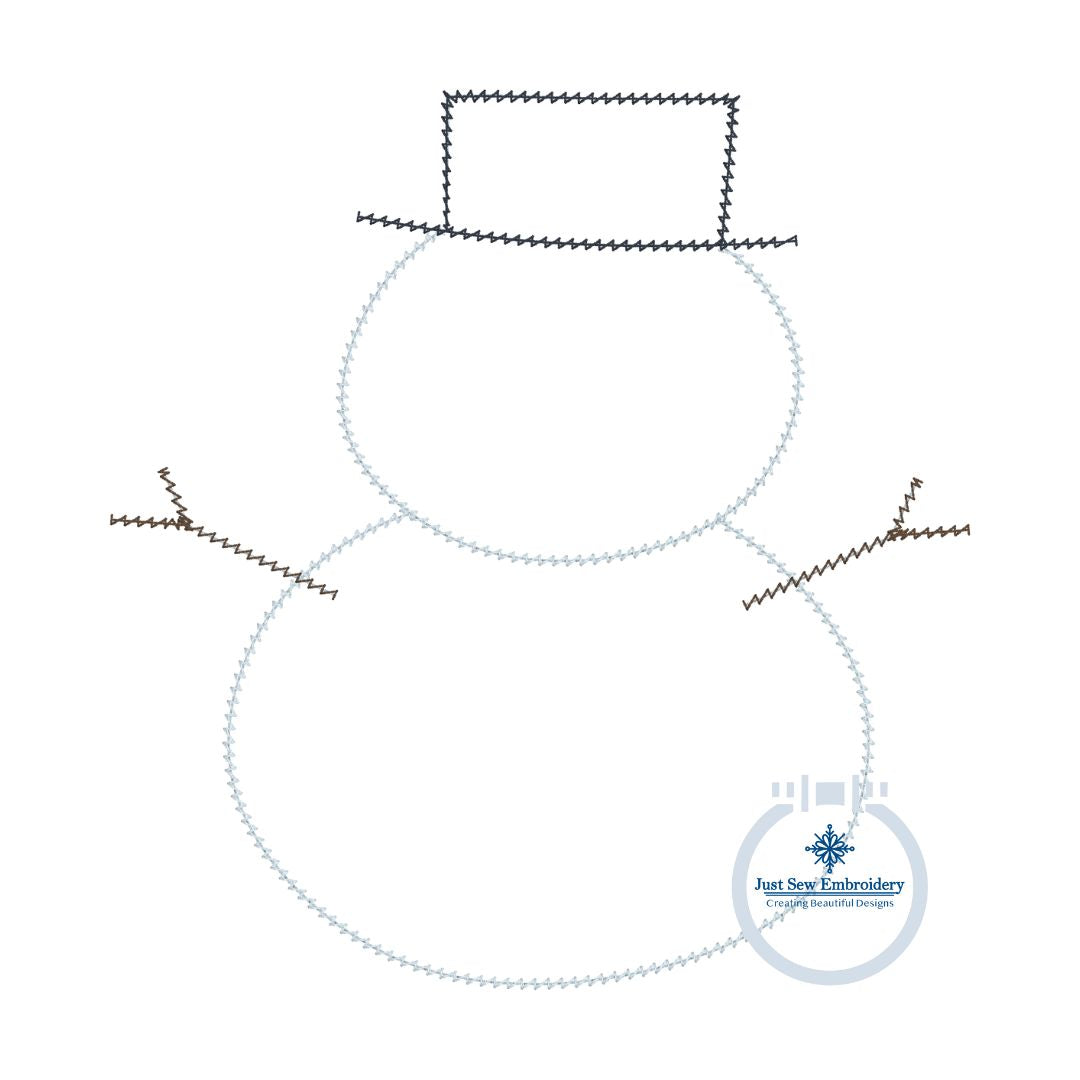 Snowman Chenille Yarn Applique Machine Embroidery Design Five Sizes 6x6, 7x7, 8x8, 9x9, and 10x10 Hoop