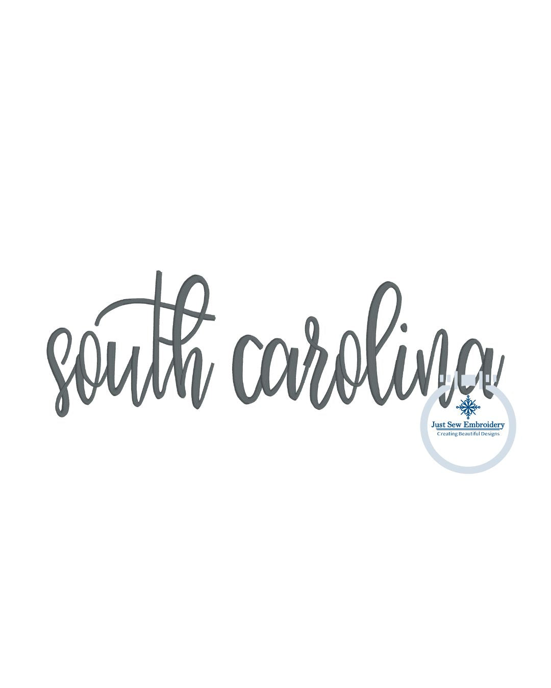South Carolina SC Embroidery Design Satin Stitch One Size 8x12 hoop