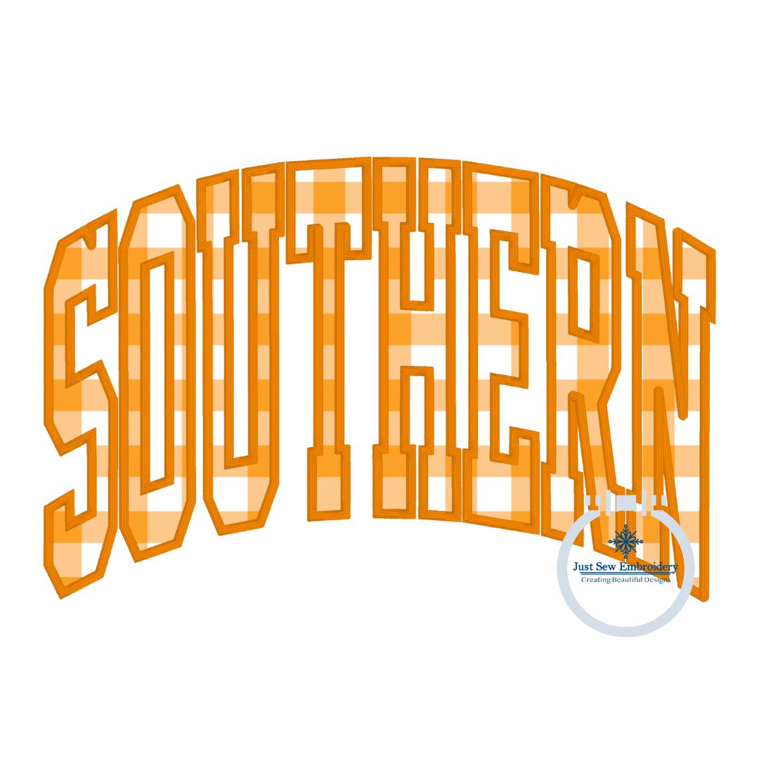 Southern Arched Outline Embroidery Machine Design Satin Stitch four Sizes 9x9, 6x10, 7x12, and 8x12 Hoop