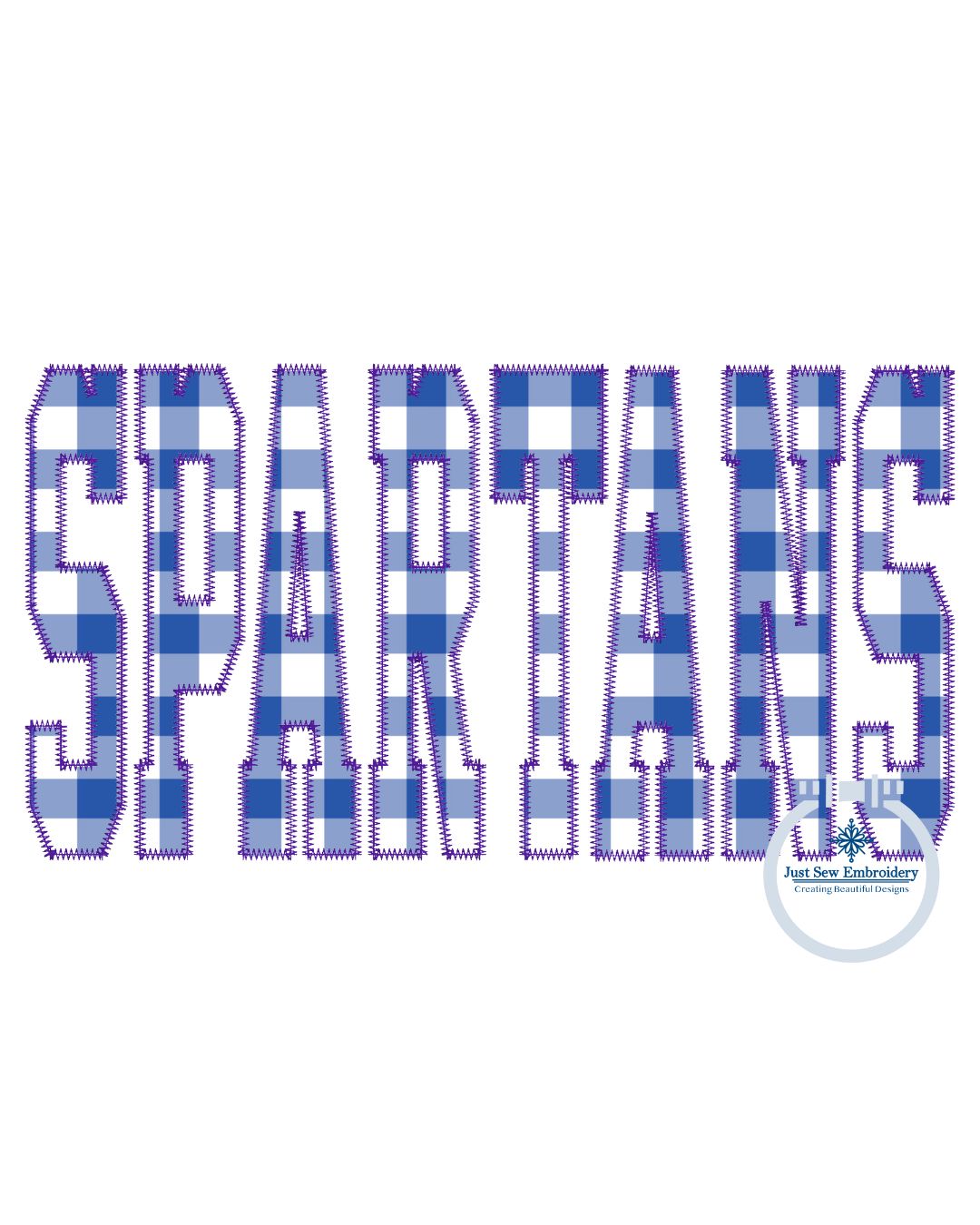 SPARTANS Embroidery Applique Design Machine Embroidery ZigZag Edge Five Sizes 5x7, 8x8, 9x9, 6x10, and 7x12 Hoop