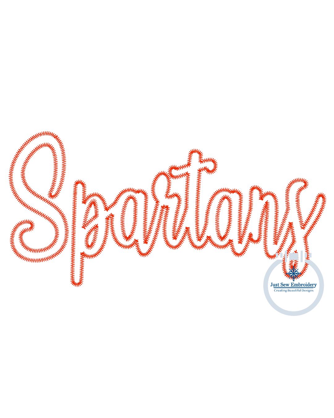 SPARTANS Script Applique Embroidery Design Machine Embroidery ZigZag Edge Three Sizes 9x9, 6x10, and 8x12 Hoop